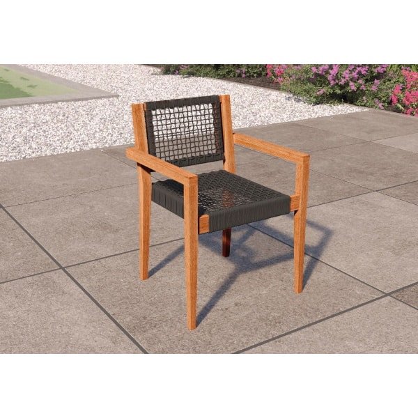 Teak stapelbare tuinstoel Toledo (set van 2 stoelen) Tuindeco - Tuindeco