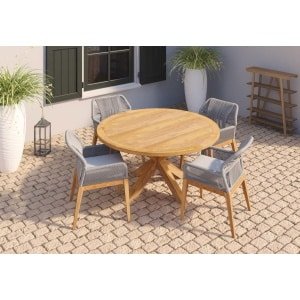Teak tuintafel rond Tuindeco - Tuindeco