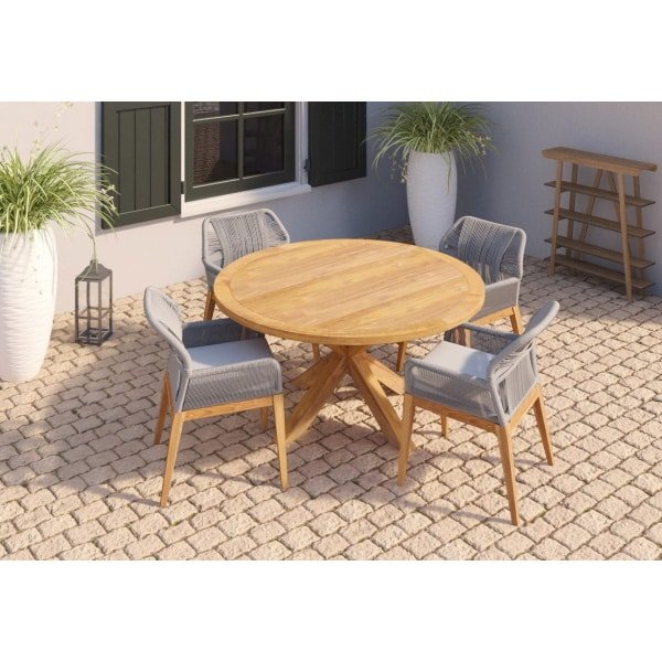 Teak tuintafel rond Tuindeco - Tuindeco