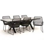 Tuinset Babilonia met Castilla negro kruispoot 240cm tafel