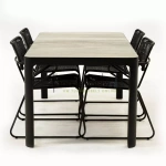 Tuinset Swing Zwart met Castilla 160cm Tafel