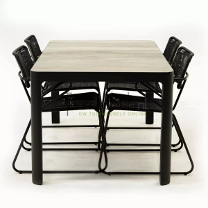 Tuinset Swing Zwart met Castilla 160cm Tafel