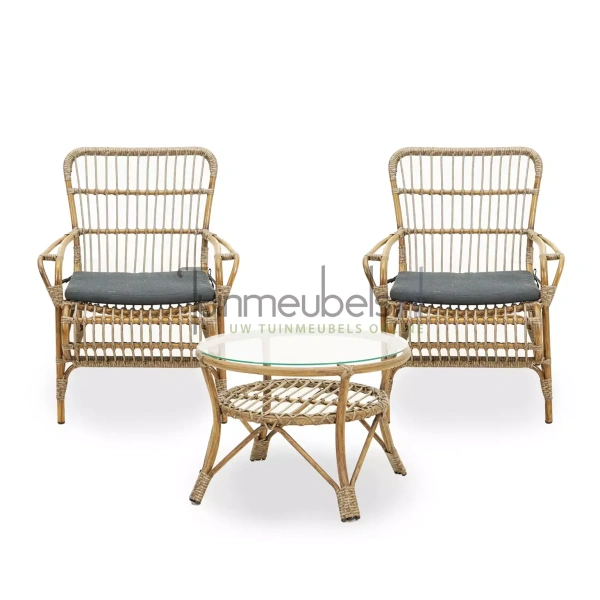 Vita Lester loungeset nature met lage tafel