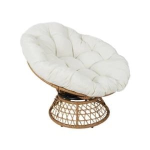 sweeek - Papasan buiten|binnen draaifauteuil, polyrotan, Ø96cm