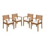 sweeek - Tuinstoel van acacia hout (set van 4)