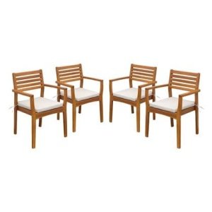 sweeek - Tuinstoel van acacia hout (set van 4)