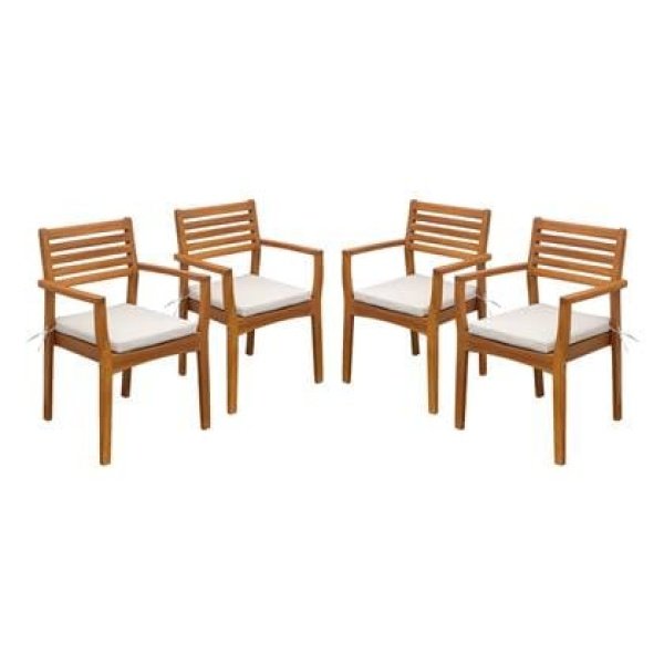sweeek - Tuinstoel van acacia hout (set van 4)