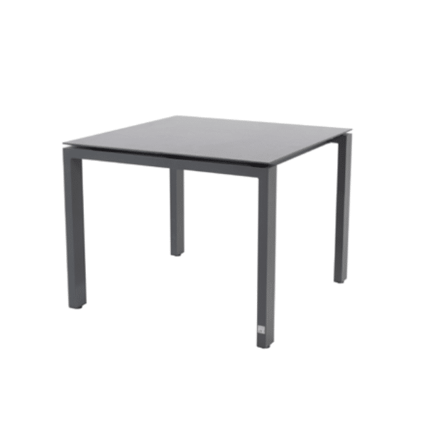 4SO Goa Tafelframe Antracite Met HPL Tafelblad Slate Antracite 95 x 95 cm - 4so
