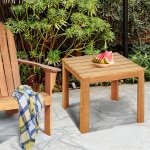 Acaciahouten Bijzettafel met Oliebehandeld Oppervlak Vierkant & Robuust Salontafel