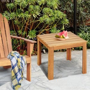 Acaciahouten Bijzettafel met Oliebehandeld Oppervlak Vierkant & Robuust Salontafel