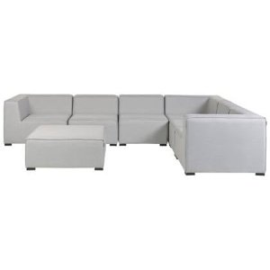 Beliani-AREZZO-Loungeset voor 7-Linkszijdig-Lichtgrijs-Polyester