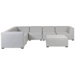 Beliani-AREZZO-Loungeset voor 7 Rechtszijdig-Lichtgrijs-Polyester