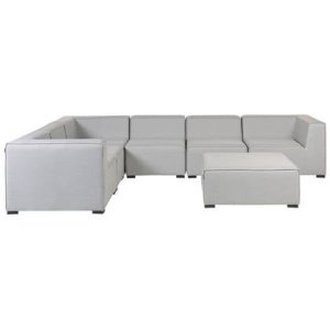 Beliani-AREZZO-Loungeset voor 7 Rechtszijdig-Lichtgrijs-Polyester
