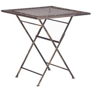 Beliani - BORMIO - Tuintafel - Zwart - 70 x 70 cm - IJzer