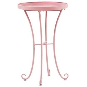 Beliani - CAVINIA - Tuintafel - Roze - 40 x 40 cm - Metaal