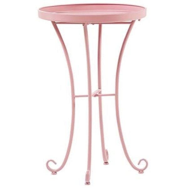 Beliani - CAVINIA - Tuintafel - Roze - 40 x 40 cm - Metaal
