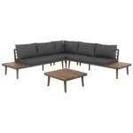 Beliani - CORATO - Loungeset voor 5 - Grijs - Acaciahout