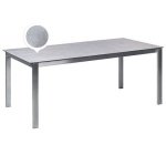Beliani - COSOLETO - Tuintafel - Grijs - Glas|RVS