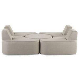 Beliani - FABRO - Loungeset voor 4 - Grijs - Polyester