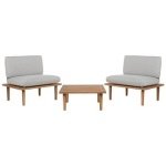 Beliani - FRASCATI - Loungeset voor 2 - Grijs - Acaciahout
