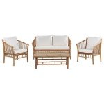 Beliani - MAGGIORE - Loungeset voor 4 - Lichte houtkleur - Bamboehout