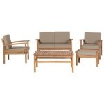 Beliani - MANILA - Loungeset voor 4 - Lichte houtkleur - Acaciahout