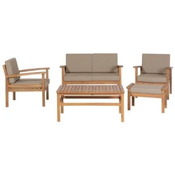 Beliani - MANILA - Loungeset voor 4 - Lichte houtkleur - Acaciahout