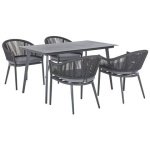 Beliani - MILETO - Tuinset voor 4 - Grijs - Aluminium