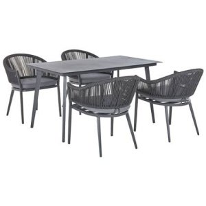 Beliani - MILETO - Tuinset voor 4 - Grijs - Aluminium