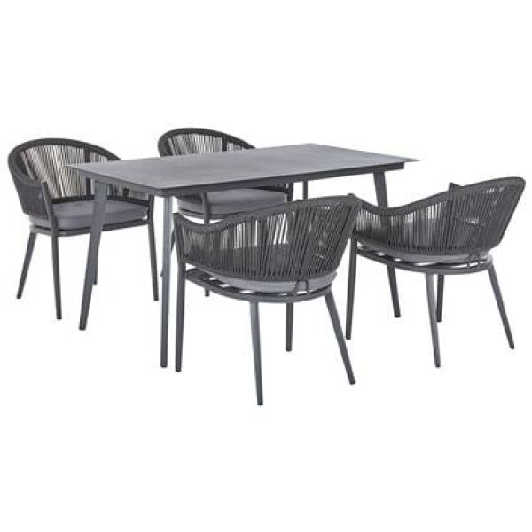 Beliani - MILETO - Tuinset voor 4 - Grijs - Aluminium