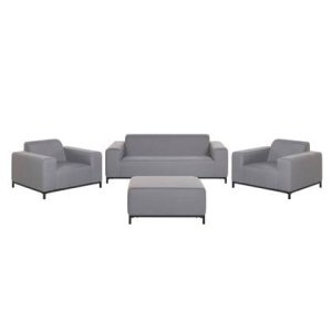 Beliani - ROVIGO - Loungeset voor 5 - Grijs|Zwart - Polyester