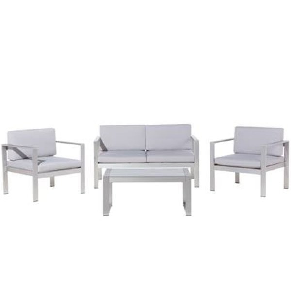 Beliani - SALERNO - Loungeset voor 4 - Grijs - Aluminium