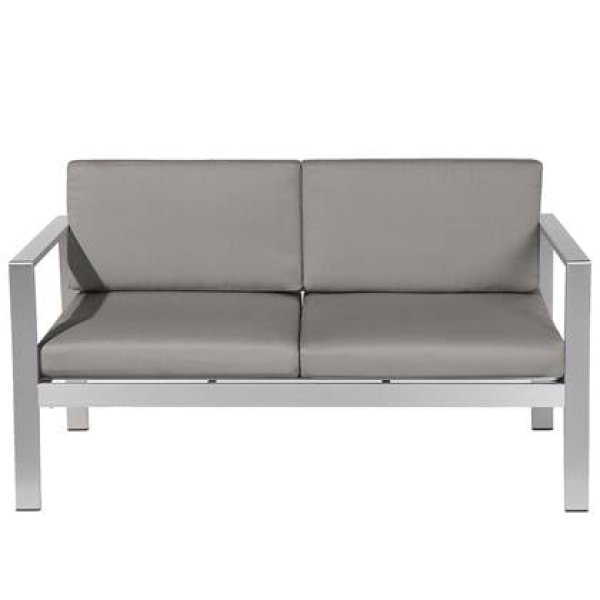 Beliani - SALERNO - Tuinbank - Donkergrijs - Aluminium Beliani - SALERNO - Tuinbank - Donkergrijs - Aluminium