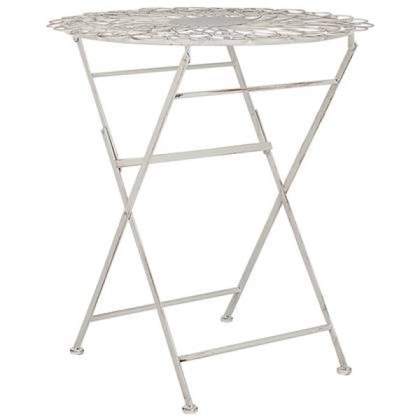 Beliani - STIFFE - Tuintafel - Wit - IJzer