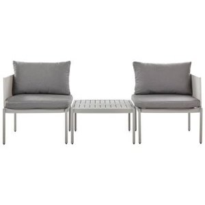 Beliani - TERRACINA - Loungeset voor 2 - Lichtgrijs - Aluminium