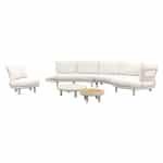 Breeze organische loungeset (L/R) met loungestoel - Naturel/Mokka
