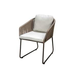 Calera dining chair aluminium bronze/belt toffee/wool white AW - Yoi