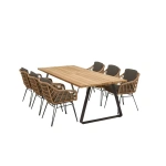 Cottage tuinset met teak Basso tafel met alu poten | 4 Seasons Outdoor