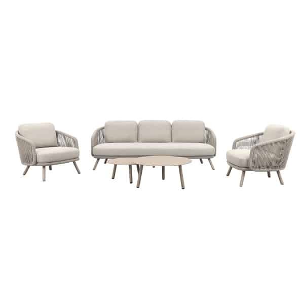 Flow stoel/bank loungeset (5-delig) - Zand/Latte