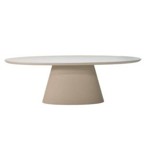 Giga Meubel - Tuintafel Ovaal 160cm - Beige Eco Composiet - Cleo