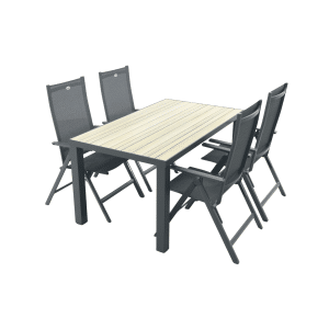 Hartman Napoli/Nola verstelbare tuinset 160x90 cm. - Antraciet/Houtlook