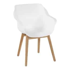 Hartman Tuinstoel 'Sophie Teak' met armleuning, kleur Wit
