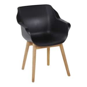Hartman Tuinstoel 'Sophie Teak' met armleuning, kleur Zwart