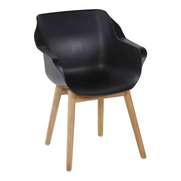 Hartman Tuinstoel 'Sophie Teak' met armleuning, kleur Zwart
