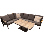 Lausanne hoek loungeset incl. codell teak antraciet - Driesprong collection