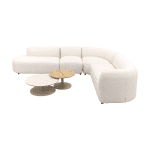 Madeira/Sara ronde loungeset rechts + tussenelement - Naturel Sunbrella/Teak