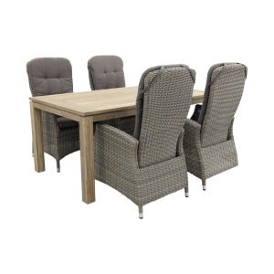 Memphis/Rome grey 170 cm. verstelbare tuinset - 5-delig