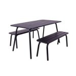 Metalen picknickset Max 150 cm zwart 3-delig