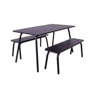 Metalen picknickset Max 150 cm zwart 3-delig
