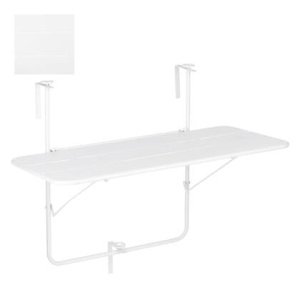 Mica Decorations Balkon Tuin Tafel - 88x51x67 cm - Ijzer - Wit